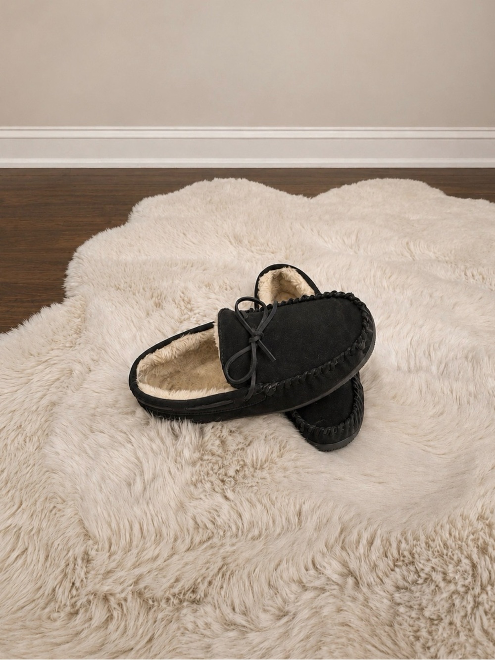 Black Simple Moccasins Men’s